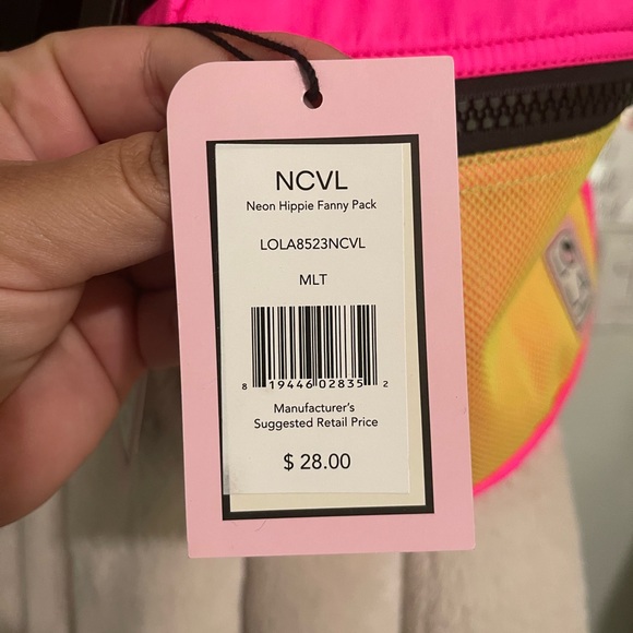 Lola Neon Hippie Festival Fanny Pack Hot Pink - Picture 5 of 6